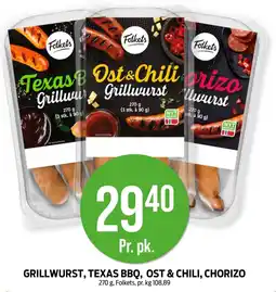 Kiwi GRILLWURST, TEXAS BBQ, OST & CHILI, CHORIZO tilbud
