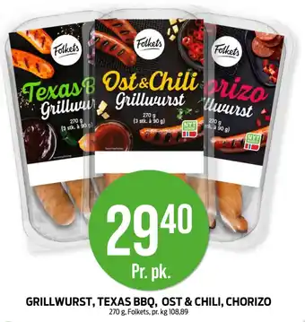 Kiwi GRILLWURST, TEXAS BBQ, OST & CHILI, CHORIZO tilbud