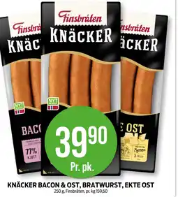 Kiwi KNÄCKER BACON & OST, BRATWURST, EKTE OST tilbud