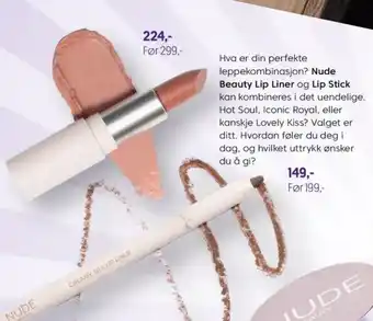 VITA Nude beautiy lip liner og  lip stick tilbud