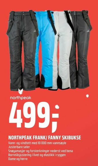 Coop Obs Northpeak frank/ fanny skibukse tilbud