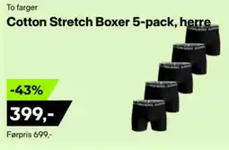 XXL Sport To farger Cotton Stretch Boxer 5-pack, herre tilbud
