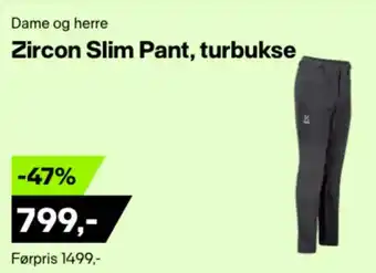XXL Sport Dame og herre Zircon Slim Pant, turbukse tilbud