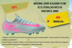 XXL Sport MERCURIAL VAPOR 16 ACADEMY FG/MG Q2 25, FOTBALLSKO GRESS OG tilbud