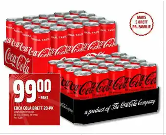 Coop Obs Coca cola brett 20-pk tilbud
