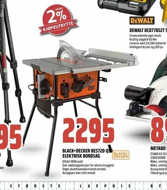 Coop Obs Black+decker bes720-qs elektrisk bordsag tilbud