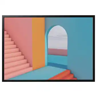 IKEA BjÖrksta Bilde med ramme, døråpning/svart, 140x100 cm tilbud