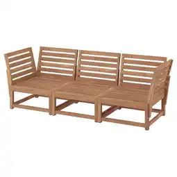 IKEA NÄmmarÖ 3-seters modulsofa, utendørs, armlener lys brunbeiset tilbud