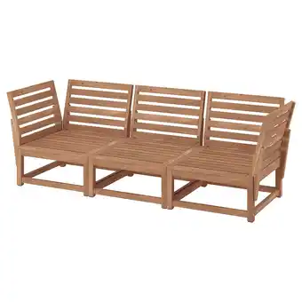 IKEA NÄmmarÖ 3-seters modulsofa, utendørs, armlener lys brunbeiset tilbud