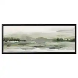 IKEA BjÖrksta Bilde med ramme, grønn natur/svart, 140x56 cm tilbud