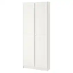 IKEA Billy / oxberg Bokhylle med dører, hvit, 80x30x202 cm tilbud