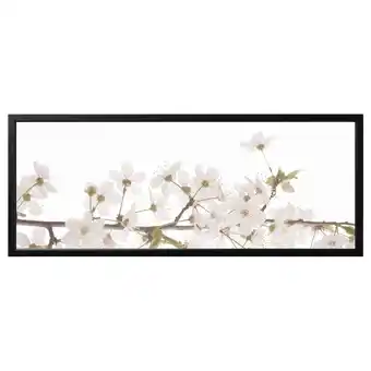 IKEA BjÖrksta Bilde med ramme, hvite blomster/svart, 140x56 cm tilbud
