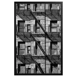 IKEA BjÖrksta Bilde med ramme, balkonger/svart, 78x118 cm tilbud