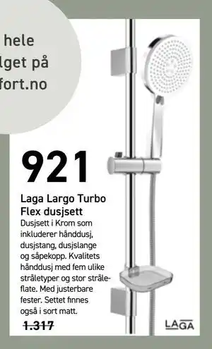 Comfort Laga Largo Turbo Flex dusjsett tilbud