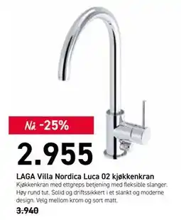 Comfort LAGA Villa Nordica Luca 02 kjøkkenkran tilbud