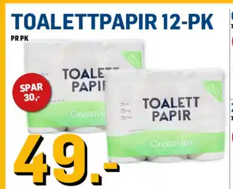 Price Lagerbutikk TOALETTPAPIR 12-PK tilbud