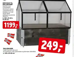jem & fix DRIVHUS TIL PALLEKARM Ramme i sort pulverlakkert aluminium, sidene tilbud