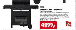 jem & fix GASSGRILL MED 4 BRENNERE + SIDEBRENNER tilbud