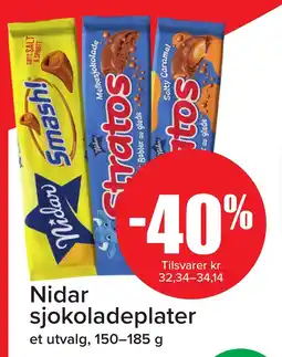 MaxiMat Svinesund NIDAR sjokoladeplater tilbud