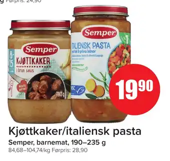 MaxiMat Svinesund SEMPER Kjøttkaker/italiensk pasta tilbud