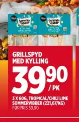 Meny Grillspyd med kylling tilbud