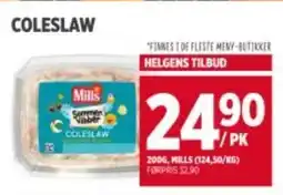 Meny MILLS Coleslaw tilbud