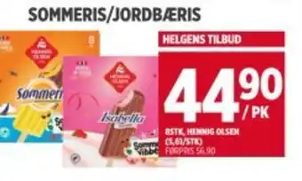 Meny Sommeris/jordbæris tilbud
