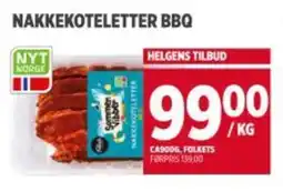Meny FOLKETS Nakkekoteletter bbq tilbud