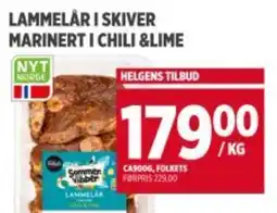 Meny FOLKETS Lammelår i skiver marinert i chili &lime tilbud