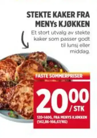Meny Stekte kaker fra menys kjøkken tilbud