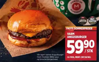 Meny MENY Varm angusburger tilbud