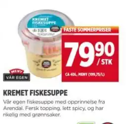 Meny MENY Kremet fiskesuppe tilbud