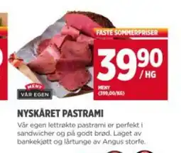 Meny MENY Nyskåret pastrami tilbud