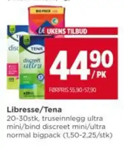 Meny Libresse/Tena tilbud