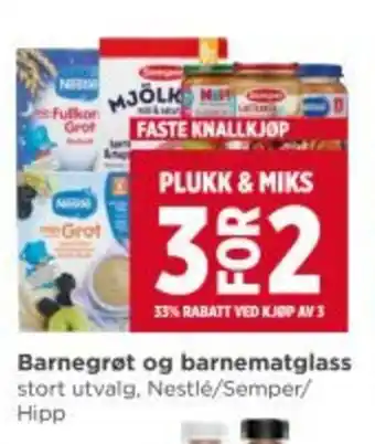 Meny Barnegrøt og barnematglass tilbud