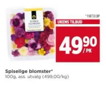 Meny Spiselige blomster tilbud