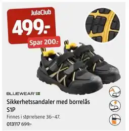 Jula Sikkerhetssandaler med borrelås S1P tilbud