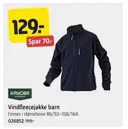 Jula Vindfleecejakke barn tilbud