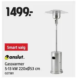 Jula Gassvarmer 5-13 kW 220xØ53 cm tilbud