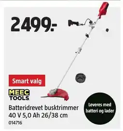 Jula Batteridrevet busktrimmer 40 V 5,0 Ah 26/38 cm tilbud