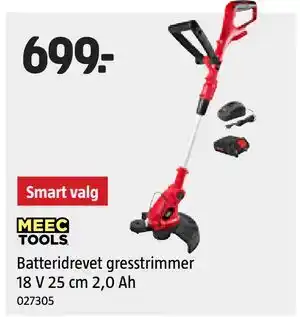 Jula Batteridrevet gresstrimmer 18 V 25 cm 2,0 Ah tilbud