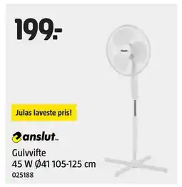 Jula Gulvvifte 45 W Ø41 105-125 cm tilbud