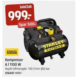 Jula Kompressor 6 l 1100 W tilbud