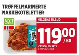 Meny TRØFFELMARINERTE NAKKEKOTELETTER tilbud
