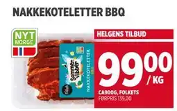 Meny NAKKEKOTELETTER BBQ tilbud