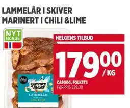 Meny LAMMELÅR I SKIVER MARINERT I CHILI &LIME tilbud