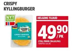 Meny CRISPY KYLLINGBURGER tilbud