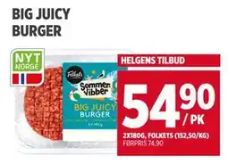 Meny BIG JUICY BURGER tilbud
