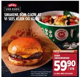 Meny VARM ANGUSBURGER tilbud