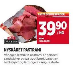 Meny NYSKÅRET PASTRAMI tilbud